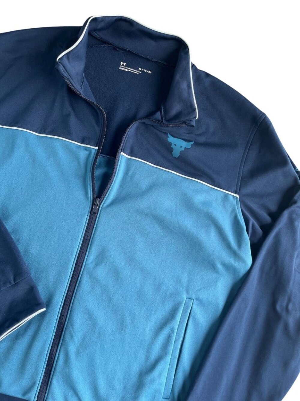 Under Armour Project Rock Mens full zip Blue Track Jacket XL